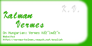 kalman vermes business card